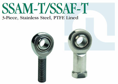 3 Piece Stainless Steel Rod Ends PTFE Lined SSAM - T / SSAF - T Precision