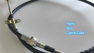 Heavy-Duty Push-Pull Control Cable With Threaded Bulkhead And Rod End