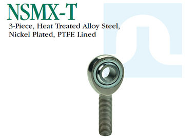 NSMX - T Precision Stainless Steel Rod Ends 3 Piece Heat Treated Alloy Steel Nickel Plated