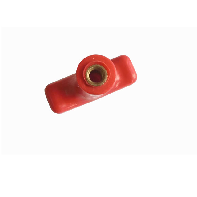 Latch Operation Cable End Fittings Red T-Handle With Brass Threaded Insert