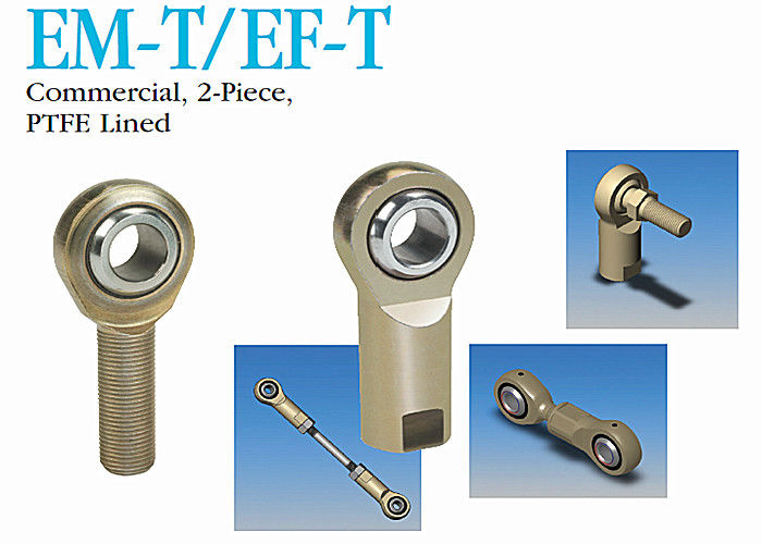 EM-T / EF-T Stainless Steel Heim Joint Rod Ends 2 - Piece PTFE Lined For Industrial