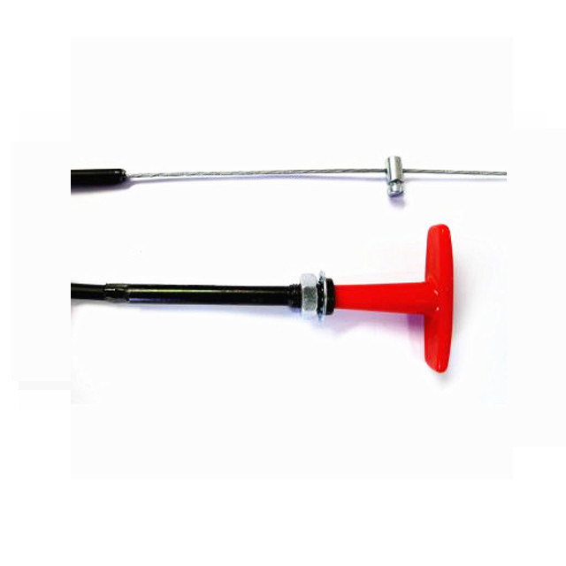 Red T Handle Control Cable Assembly For Throttle Control / Regulating Valve