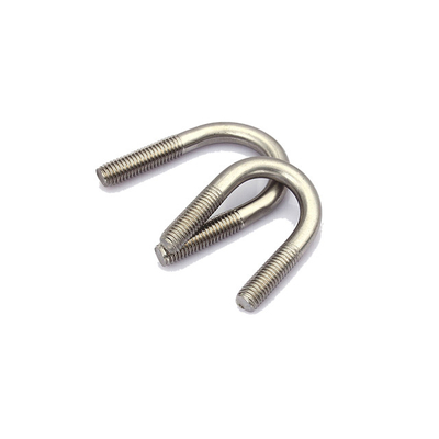 Plain Cable End Fittings Pipe Size Zinc Plated Round Bend U-Bolt With Hex Nuts