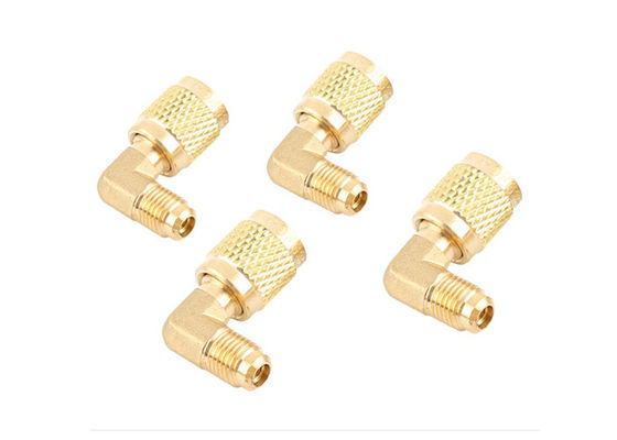 Refrigerant Retrofit Brass Quick Coupler Adapter 1/4&quot; Male Flare 5/16&quot; Female