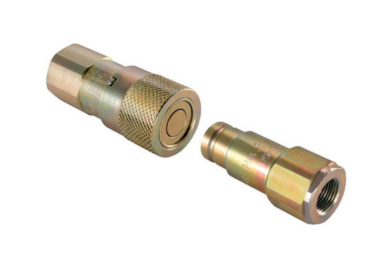 IATF16949 Steel Flat Face Coupler , 0.25'' Flat Face Quick Disconnect