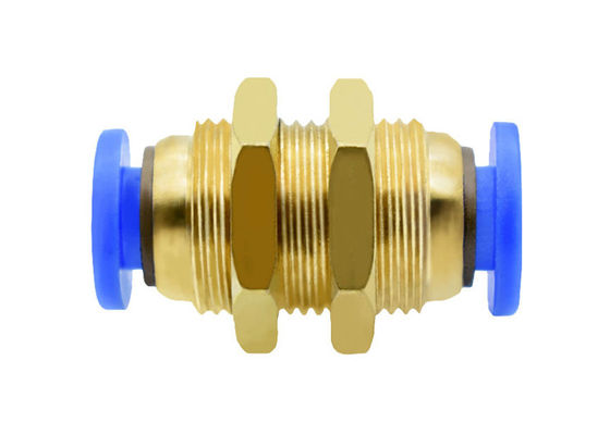 PM Straight Pneumatic One Touch Bulkhead Union Air Fitting Push Quick Connect Tube