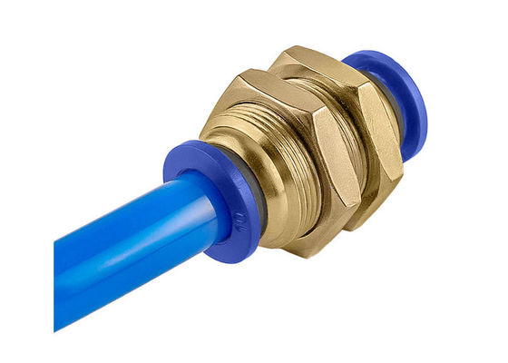 PM Straight Pneumatic One Touch Bulkhead Union Air Fitting Push Quick Connect Tube