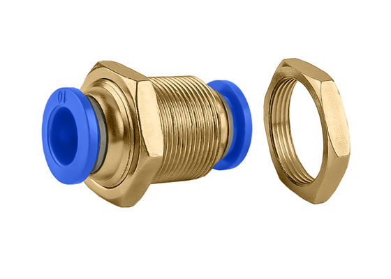 PM Straight Pneumatic One Touch Bulkhead Union Air Fitting Push Quick Connect Tube