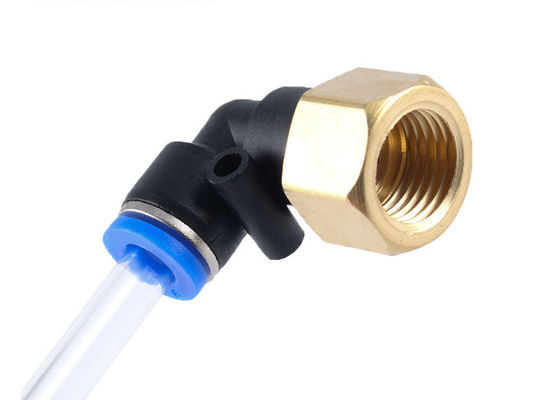 PLF Series Push Connect Air Fittings 90 Degree Pneumatic Tube Male Elbow 1/4" NPT Thread