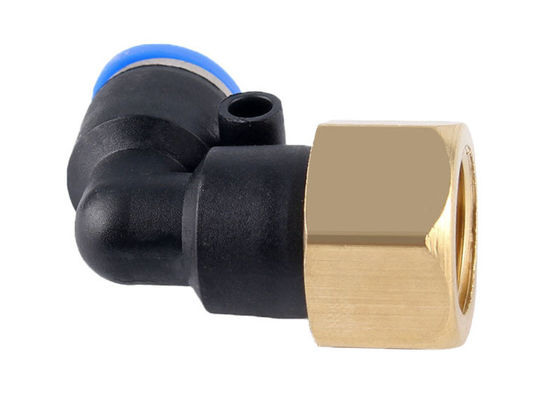 PLF Series Push Connect Air Fittings 90 Degree Pneumatic Tube Male Elbow 1/4" NPT Thread