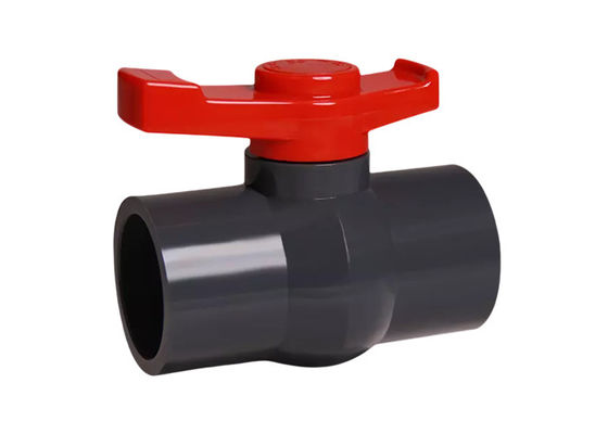 UPVC Compact Square Butterfly Ball Valve Parts With Handle 4 Inch