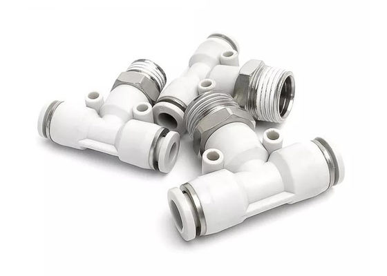 PB T Shaped Pneumatic Quick Coupling Male Thread Positive Tee Air Connector