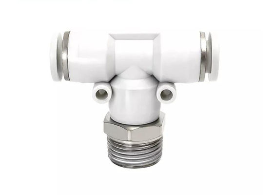 PB T Shaped Pneumatic Quick Coupling Male Thread Positive Tee Air Connector