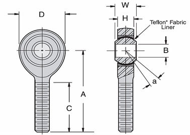 NSMX-T Series Heavy-Duty Rod Ends | PTFE-Lined Bearing Steel