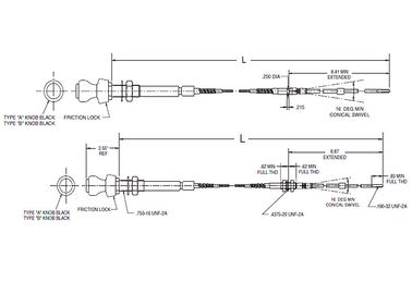 OEM Universal Throttle Control Cable Assembly 565 - 550 Series Standard Output