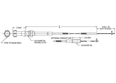Wire Rope Output Throttle Control Cable Head Mixture 565 - 557 Series For Engineer Machine
