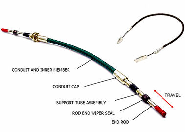 Custom Push Pull Control Cable , Automotive Transmission Control Cable