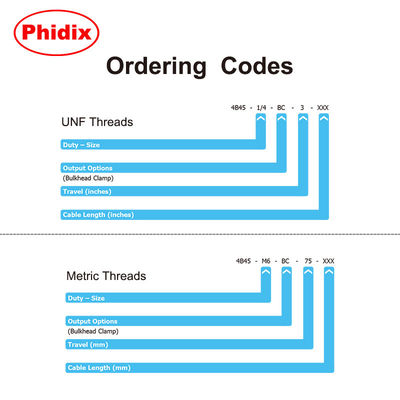 Push - Pull 4B Mechanical Control Cable Four Different Sizes Available For Clutch Controls