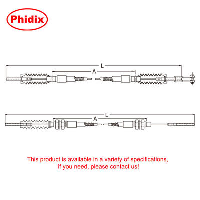 Industrial Mechanical Control Cable Assembly Pull - Only Tension Gear Change Cables