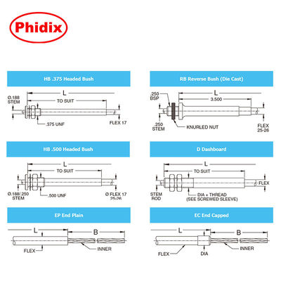 High Tensile Industrial Control Cables , Pull - Only T - Flex Control Cable Assembly