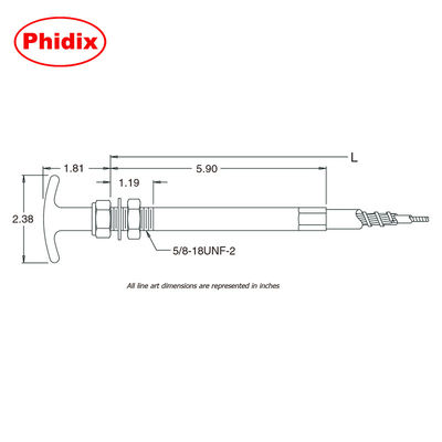 Twist Locking Control Cable Head , Plated Carbon Steel Locking Push Pull Cable Head