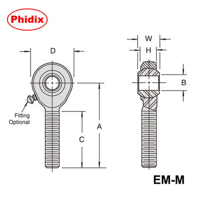 EM-M/EF-M Series Metal Rod Ends: Zinc-Plated Metric Joints with PTFE Options & Corrosion Resistance for Industrial Motion Control