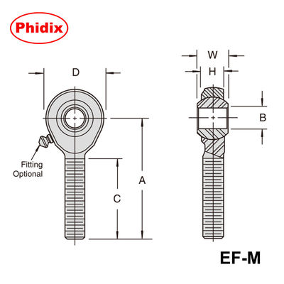 EM-M/EF-M Series Metal Rod Ends: Zinc-Plated Metric Joints with PTFE Options & Corrosion Resistance for Industrial Motion Control