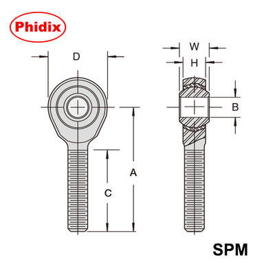 SPM/SPF Series Rod Ends – Self-Lubricating Nylon Raceway with Zinc &amp; Dichromate Coating | Corrosion/Wear-Resistant, Low-Moisture Design for Industrial Motion Systems