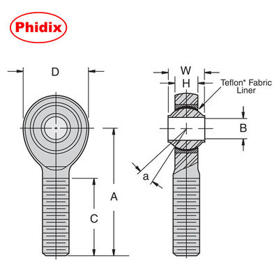 SSHMY-T Series Stainless Steel PTFE-Lined Rod Ends | High Load Capacity &amp; Corrosion Resistance for Cleanrooms