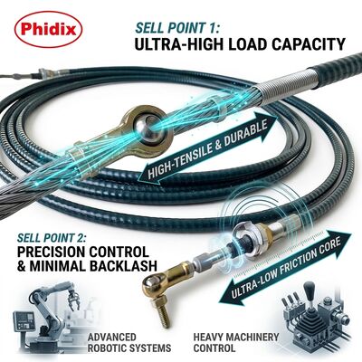 Custom Engineered Assembly Mechanical Control Cable Featuring Installed Bend Radius Down To 5 Inches OEM Approved for Precision Control Systems